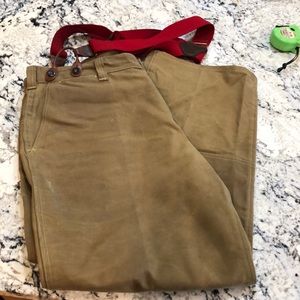 Filson Tin Pants 40x30 waxed canvas w/ suspenders
